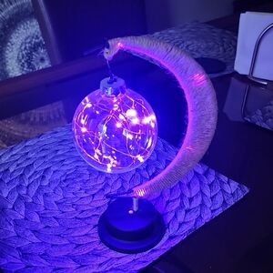 Purple LED Moon Lamp